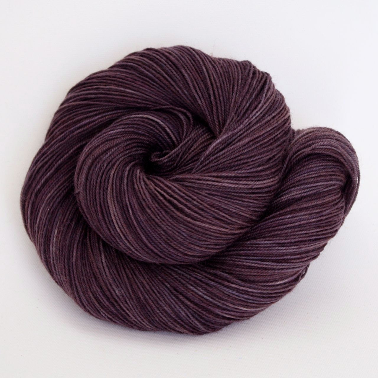 Hand Dyed Superwash Corriedale Wool Fingering Sock Yarn - Black Raspberry