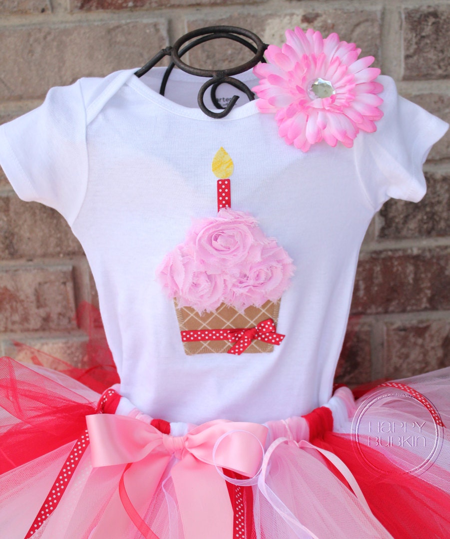 STRAWBERRY SWIRL - Birthday Cupcake Onesie or Shirt Only, sizes Newborn-5T