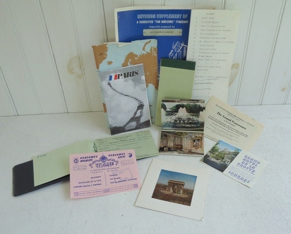 SALE: Vintage Paris Paper Ephemera, French Scrapbooking, Paris Map - AnUnexpectedJourney