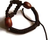 Unisex , macrame bracelet, geometric, cord bracelet, brown, gift for him, OOAK