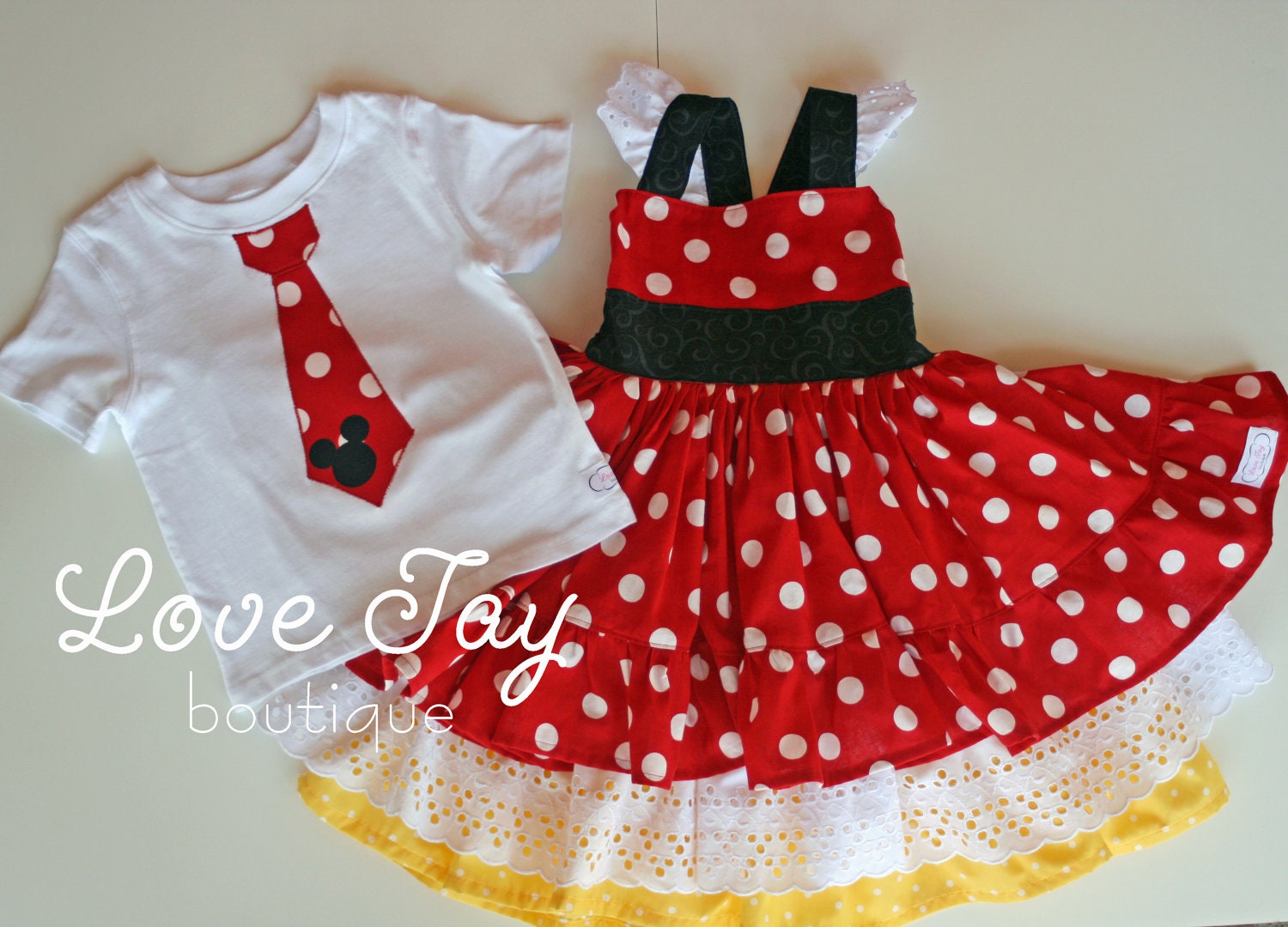 Boy Tie T-shirt or Onesie "Mickey Mouse" handmade boutique ...Love Tay Boutique