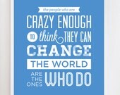 16x20 Change The World Blue Wall Art Print