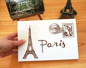 Personalised Embroidered Paris Guestbook Album, Memory Book, Travel Journal - Made to Order