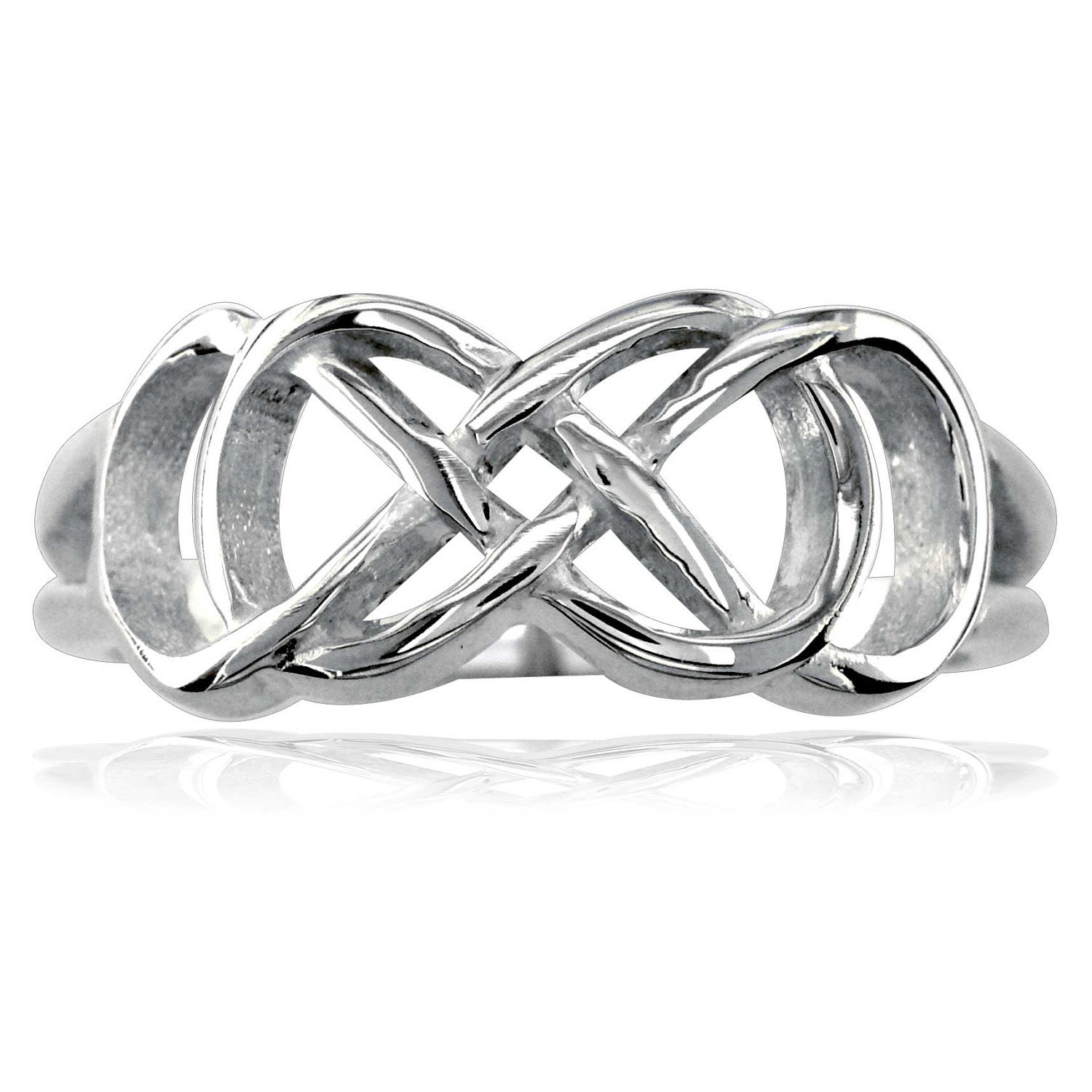 Sterling Silver Double Infinity Ring Best Friends Sisters 8mm Wide