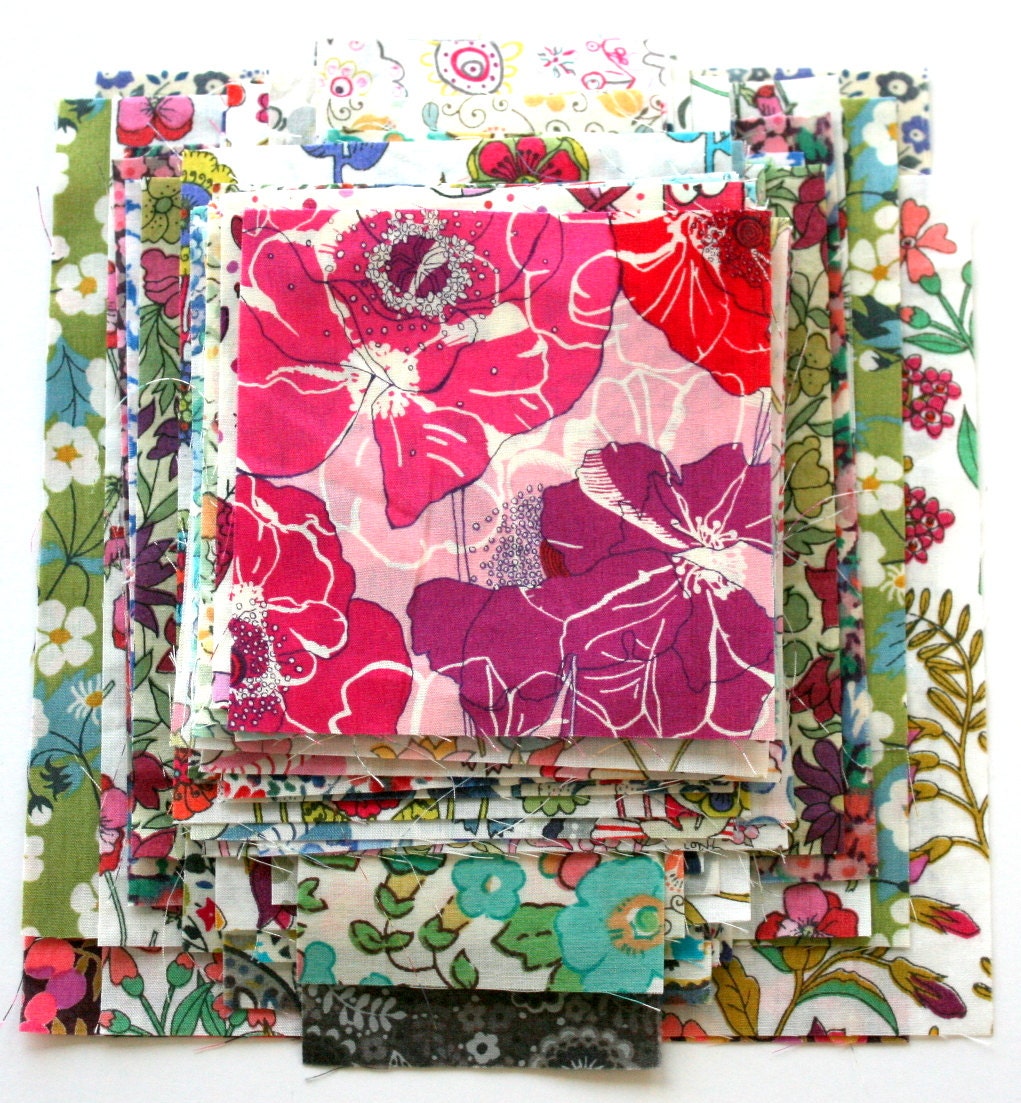 Liberty Fabric Scrap Bag Patchwork Quilting Craft 52 nr Tana Lawn Fabric Pieces
