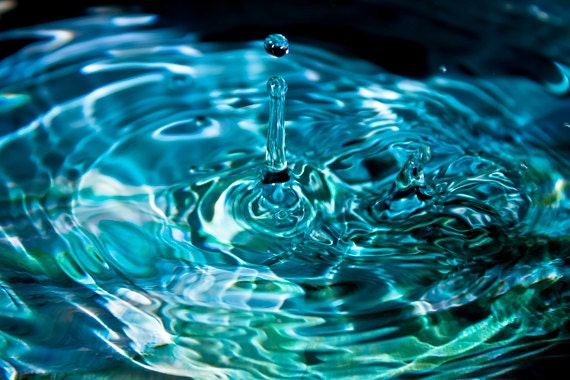Droplet Photograph 8x12 water drop picture abstract image blue green photo print Fine art Photography teal aqua wall art