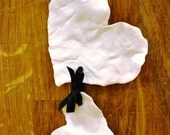 Valentine - Delicate handmade porcelain heart duo hanging decoration in simple white matt finish
