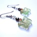 Light green butterfly earrings, sterling silver - summer earrings by Sparkle City Jewelry