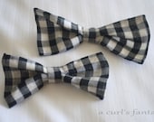 Small Black & White Checkered Hair Bow