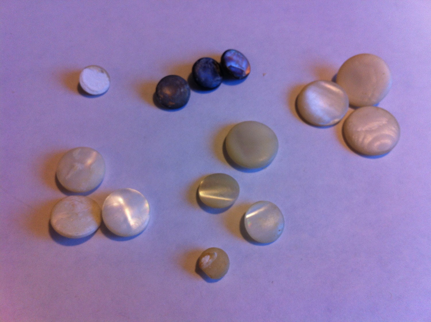 MOP Shank Buttons, Vintage Mother of Pearl Shell Buttons, Lot of 14 World Vision Donation
