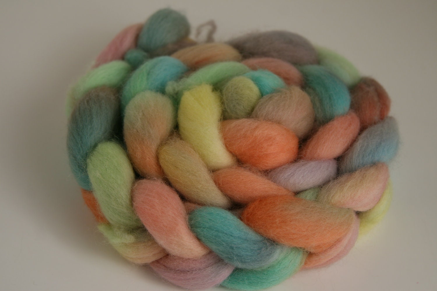 Handpainted Shetland Fiber for Spinning or Felting "Gazebo" 3.25 ounces