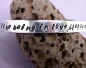 Code Name Verity Inspired Bracelet - It's Like Being In Love, Discovering Your Best Friend - Hand Stamped aluminum cuff, adjustable