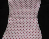 Flannel & Terrycloth Burp Cloth - Pink Polka - FREE SHIPPING if ordered with another item -