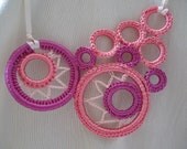 Tenderness crocheted necklace with ribbons