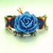 Friendship Bracelet, ceramic flower, rose bracelet, rainbow bracelet, spike friendship bracelet, floral bracelet, floral jewelry