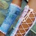 Summer LACE UP BOOTS - nude knee socks - Romantic Summer leg warmers - sexy anklet jewelry - summer tights in pastel tones by JenitBoutique