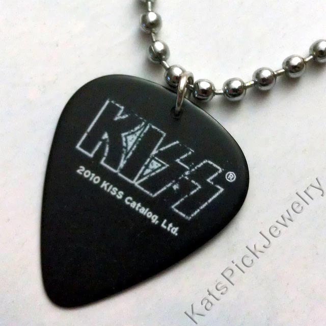 Kiss Band Logo Guitar Pick Necklace by KatsPickJewelry on Etsy