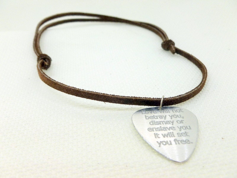 Engraved Guitar Pick Necklace
