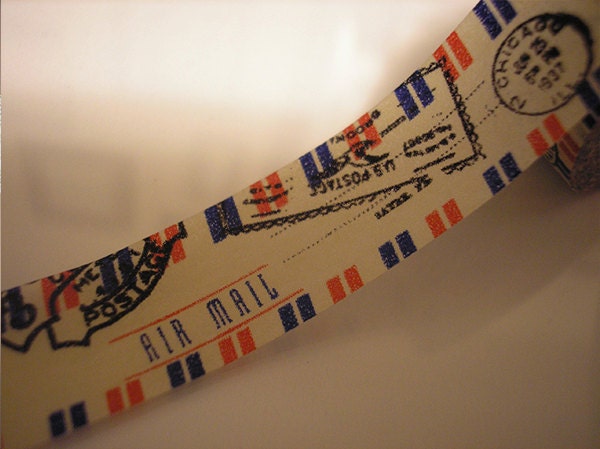 AIR MAIL Small Print Postmark Stamp NO. 2 - Washi Tape - Decorative Masking Tape - 15mm x 10m