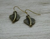 Antiqued Brass Leaf Earrings