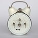Vintage Czech small mechanical alarm clock from Prim. Dual bell. White.
