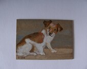 ACEO Original Watercolor Painting Collie Mix Puppy 2.5 x 3.5