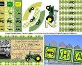 Tractor Printable Party Kit - Personalized - 5 Dollars OFF of this party kit with Coupon Code: PARTYKIT35 - DIY Printable Party Decorations