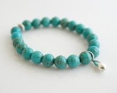 Turquoise Bracelet, Stretch Bracelet, Celebrity Style Beaded Bracelet