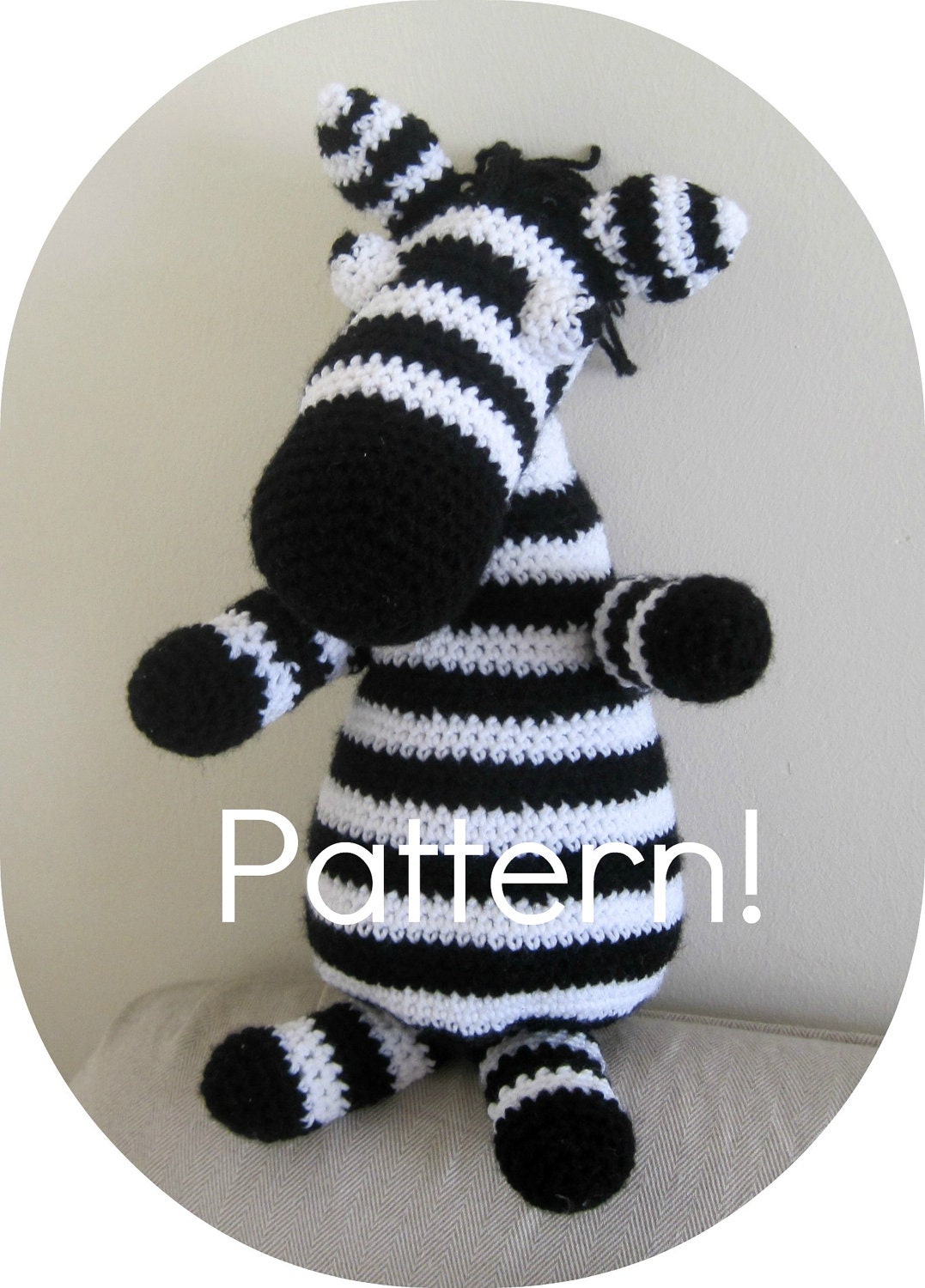 Crochet pattern, Zebra amigurumi toy - Crochet tutorial PDF