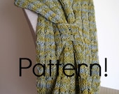 Knitting Scarf Pattern, Cotton - Knitting tutorial PDF