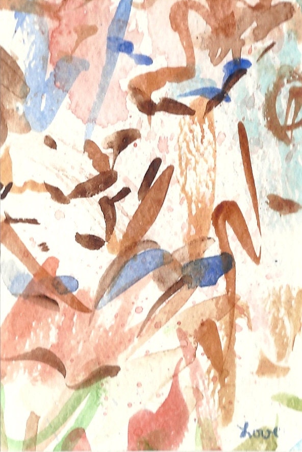 Original Watercolor - Jennifer Love Artwork Matted art Painting Abstract Color Block 10  OOAK SFA EBSQ