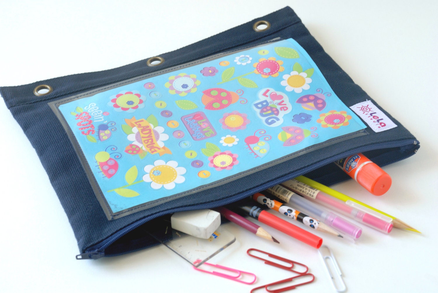 Binder Pouch Craft Storage Boy Pencil Case Multi by LeLaStudio