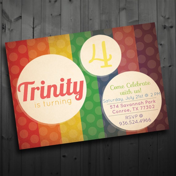 Rainbow Birthday Invitation - Printable