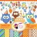 Big Collection Birthday Boy Owls Digital clipart set Cute owl clip art Boys fun bunting cupcake cake hat Party digital elements pf00036-2