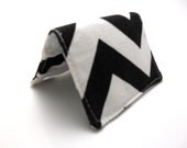 Mini Card Wallet - Black & White Chevron
