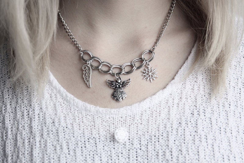 Winter Angel Charm Necklace