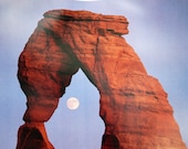 Utah Arches Poster - David Muench Photograph - Large Vintage Calendar Page