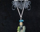 OOAK PENDANT VIAL, "Seahorse" Polymer clay & glass vial