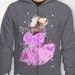 Dachshund (Dog) Graphic Print Zip-up Hoodie - "A Dream is a Wish Your Heart Makes" -Cinderella