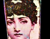 Pendant - Altered Art Domino with Girl Face