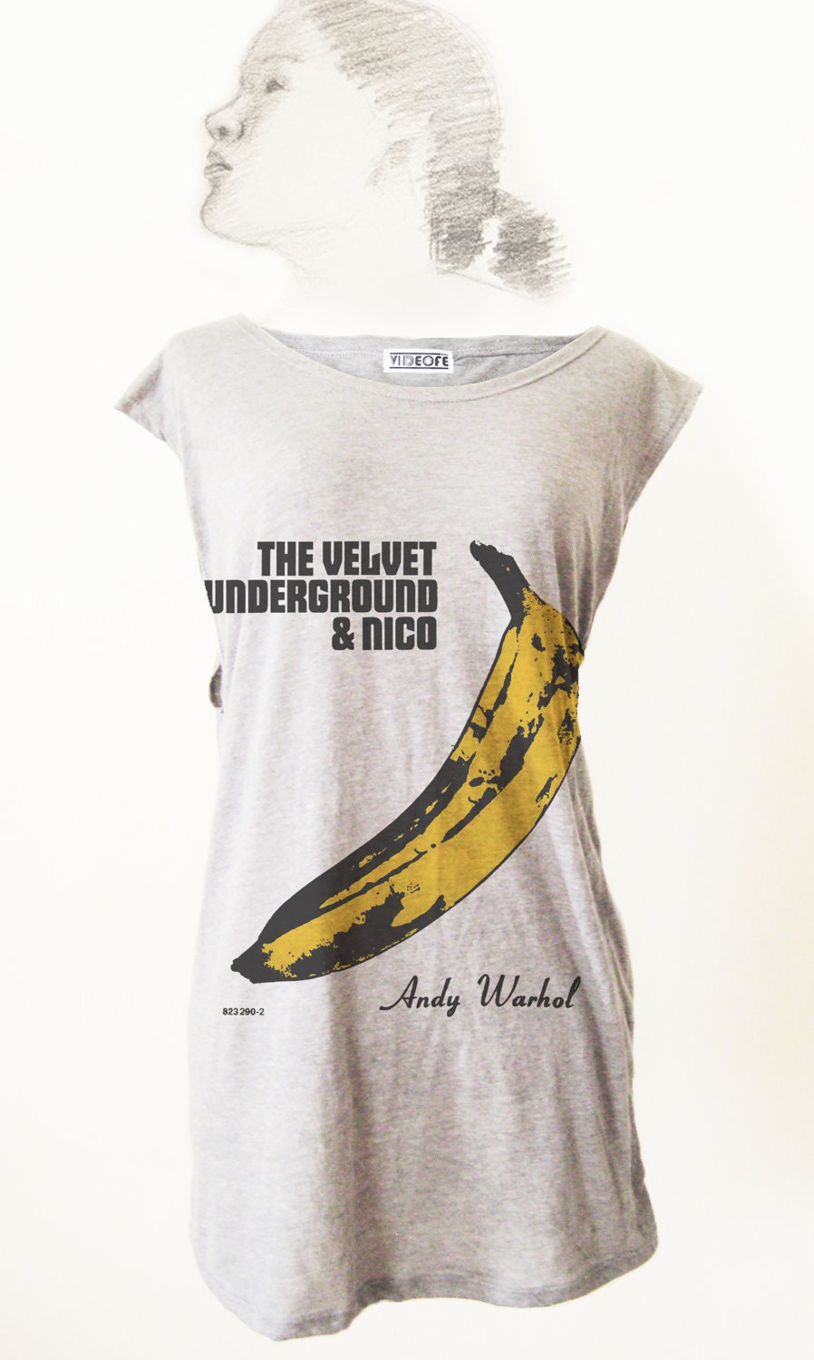 Retro Velvet Underground Lou Reed Andy Warhol Rock T-Shirt Tee Tank Top Tunic Vintage Look One Size