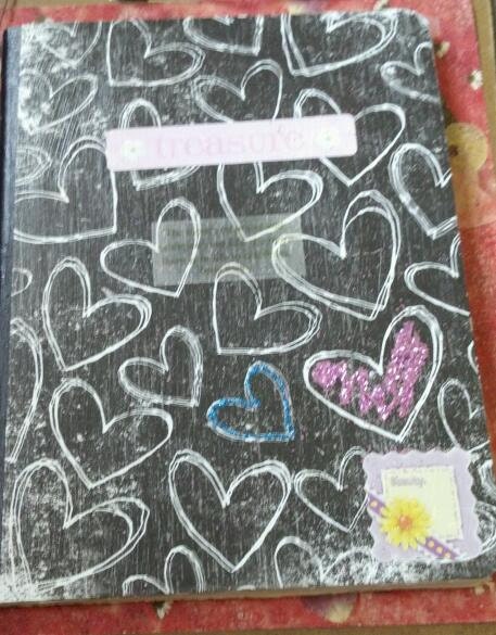 Recycled Black and White Heart Journal or Diary for Writing In