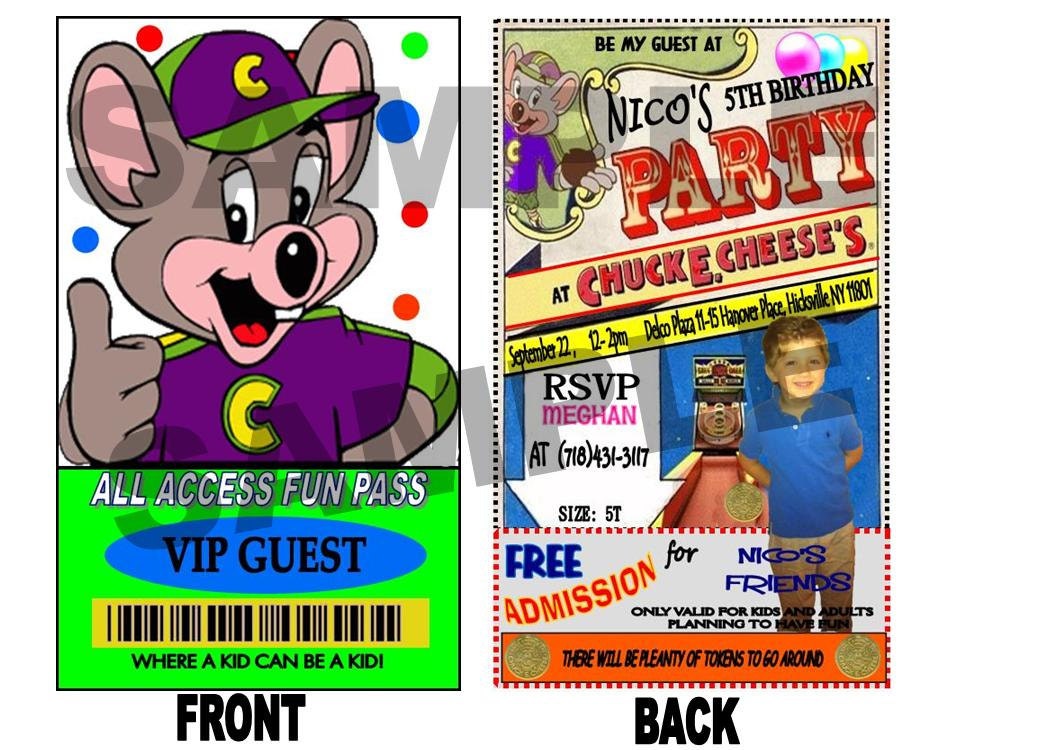 Chuck E. Cheese's VIP PASS DIY Printable-Digital File (2" Circle Tags/labels 10/Per Sheet)