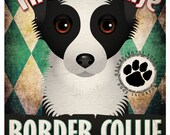 Border Collie Pampered Pups Original Art Print - 11x14 - Dog Poster - Dogs Incorporated