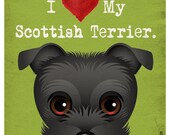 I Love My Scottish Terrier - I Heart My Scottie - I Love My Dog - I Heart My Dog Print - Dog Lover Gift Pet Lover Gift - 11x14 Dog Poster