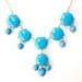Sky Blue - 6 stone Big Size Smooth Bubble Statement Necklace ( D51-C51 )