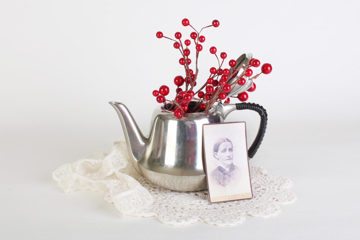Petite Silver Teapot, Tea Party Photo Prop
