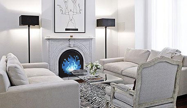 8-Bit Fireplace Art