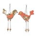 Love birds, elegant wall decor love birds, Handmade Polymer clay birds, Bird couple in maroon, green, orange, gold and red, romantic pair