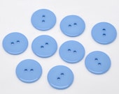 50 Round Plastic Buttons Two Hole 23mm Blue - 50 Pack